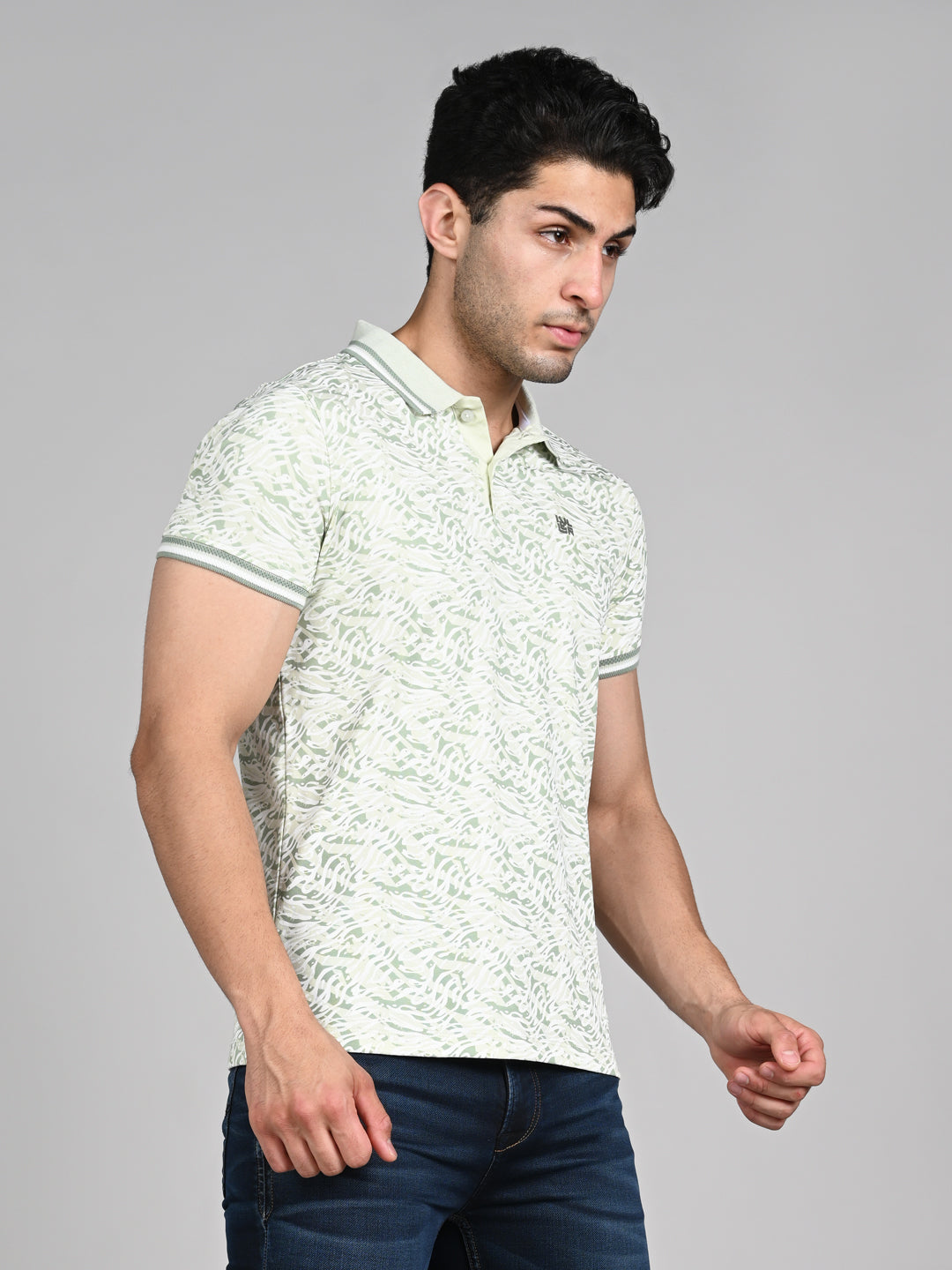 Killer Men Light Green Printed Slim Fit T-Shirt