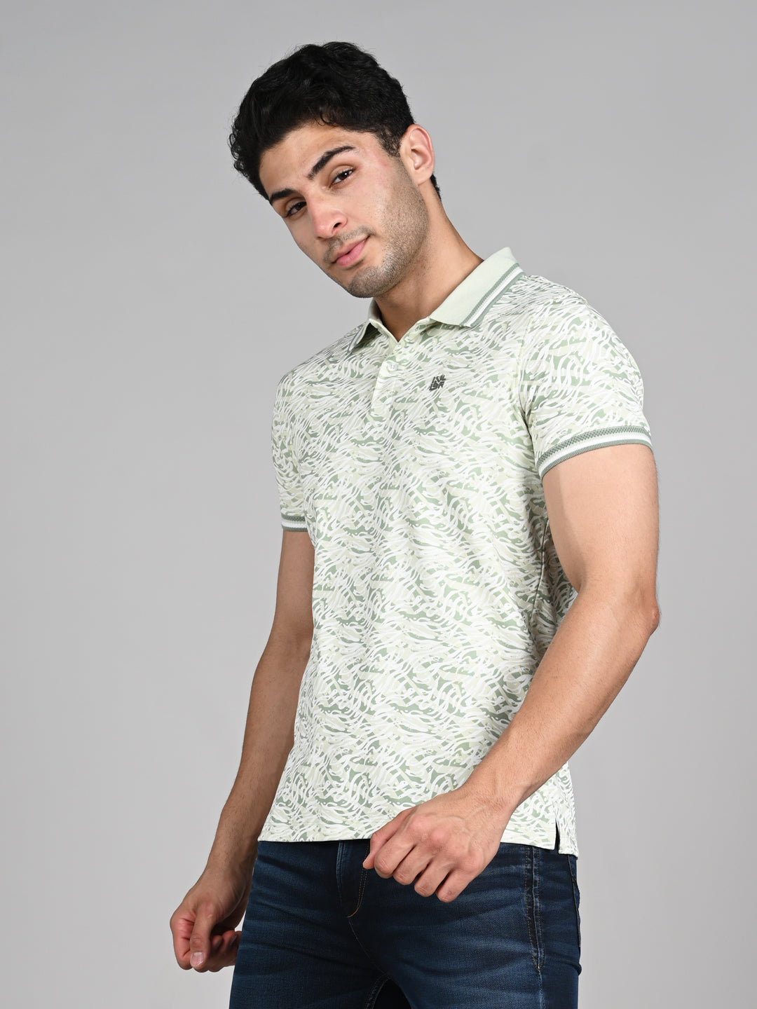 Killer Men Light Green Printed Slim Fit T-Shirt