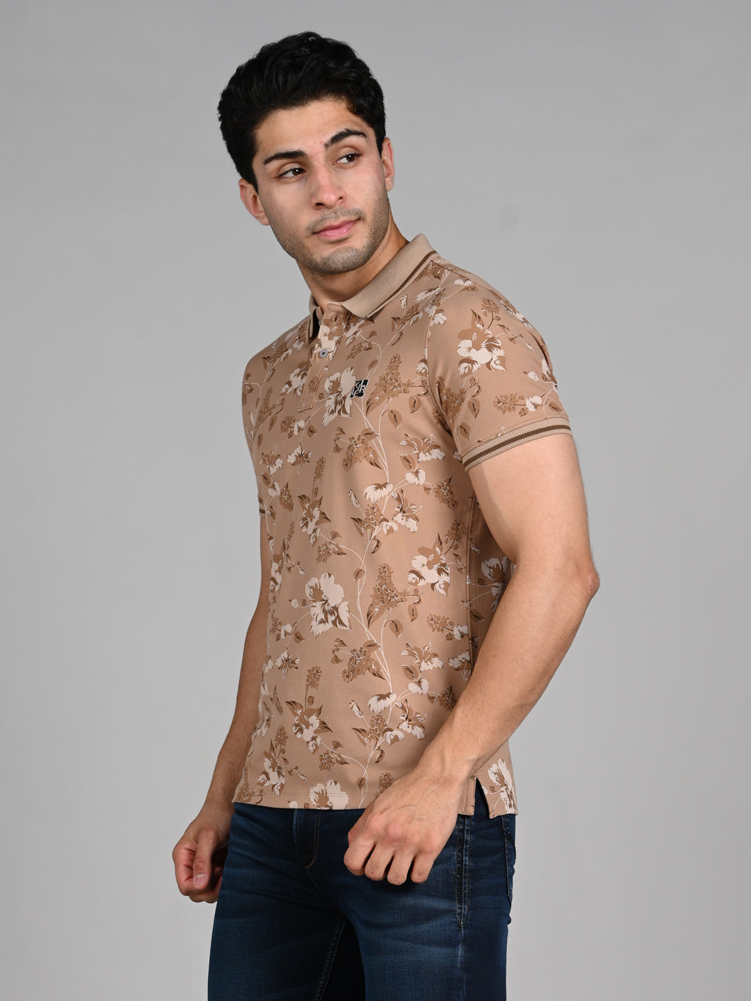 Killer Men Khaki Printed Slim Fit T-Shirt