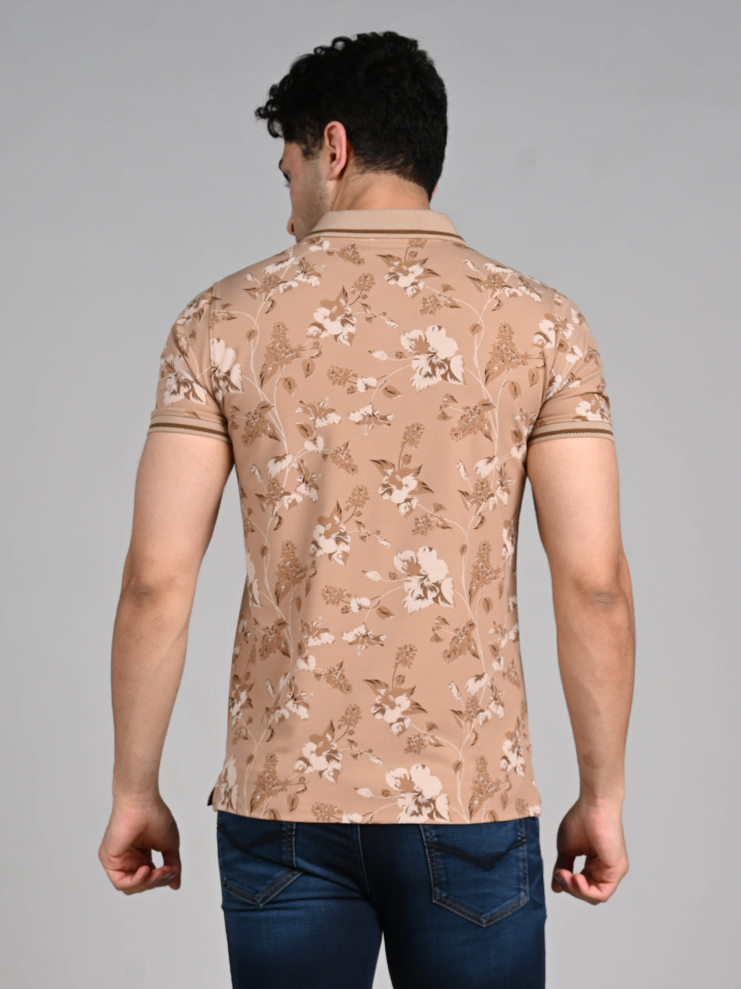 Killer Men Khaki Printed Slim Fit T-Shirt