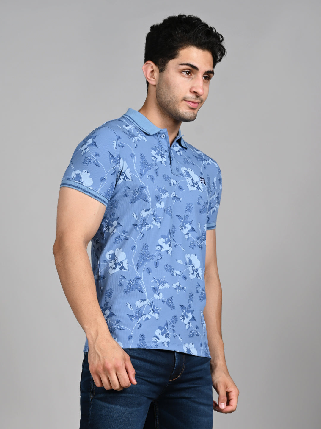 Killer Men Blue Printed Slim Fit T-Shirt