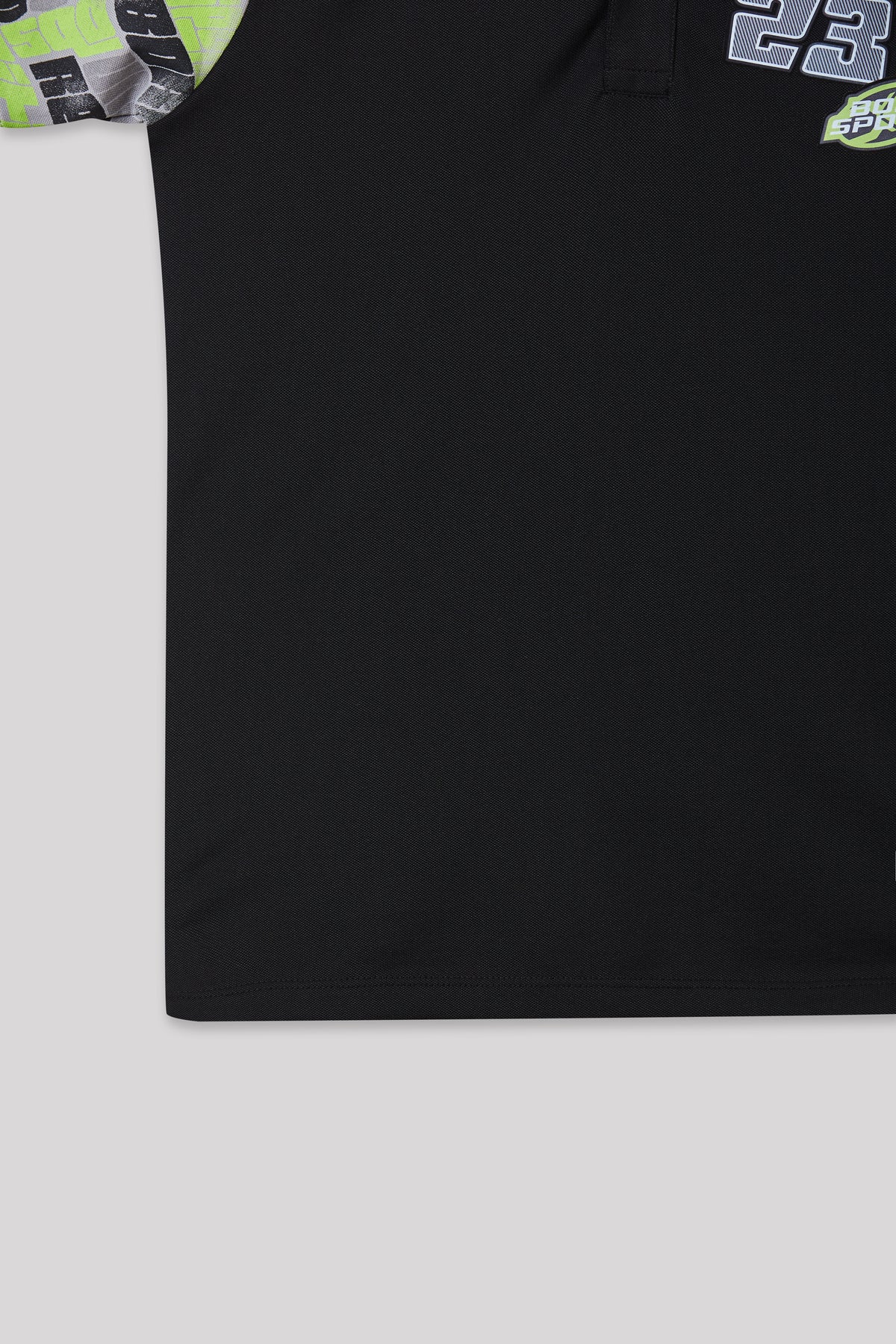 Junior Killer Black Slim Fit Polo Neck Printed T-Shirts