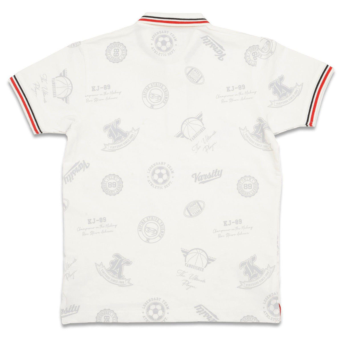 Junior Killer White Polo Neck Printed T-Shirts