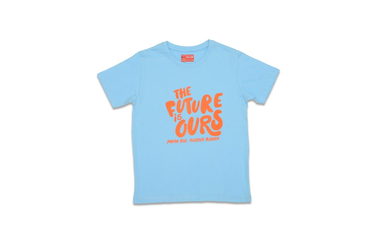 Junior Killer Orange/Sky Slim Fit Printed T-Shirts