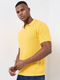 Killer Men Mustard Half Sleeve Slim Fit Shirts