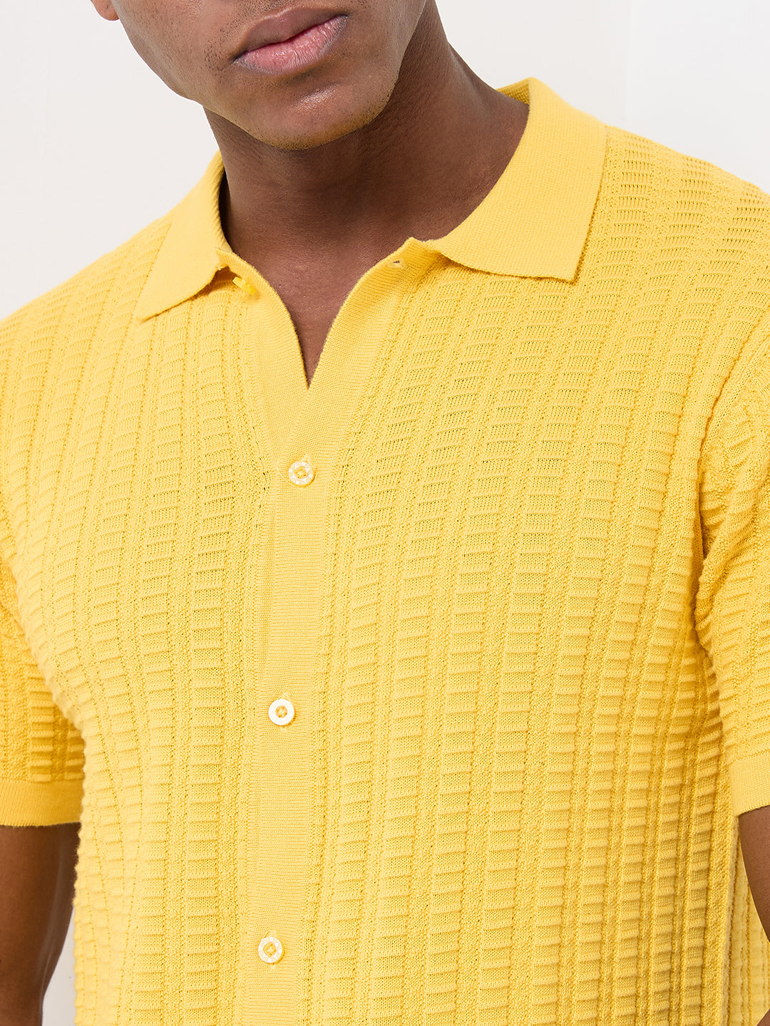 Killer Men Mustard Half Sleeve Slim Fit Shirts