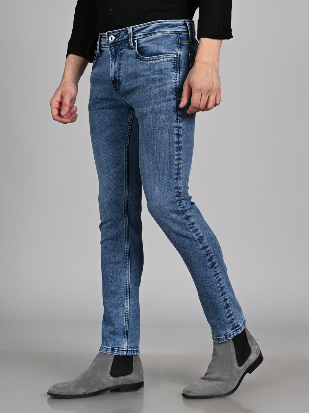 Killer Men Light Blue Solid Slim Fit Jeans