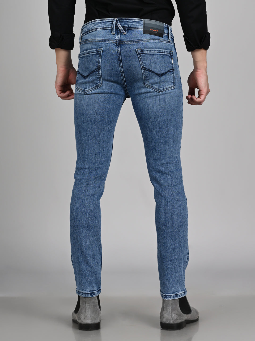 Killer Men Light Blue Solid Slim Fit Jeans