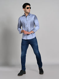Killer Men Grey Printed Slim Fit Shirts