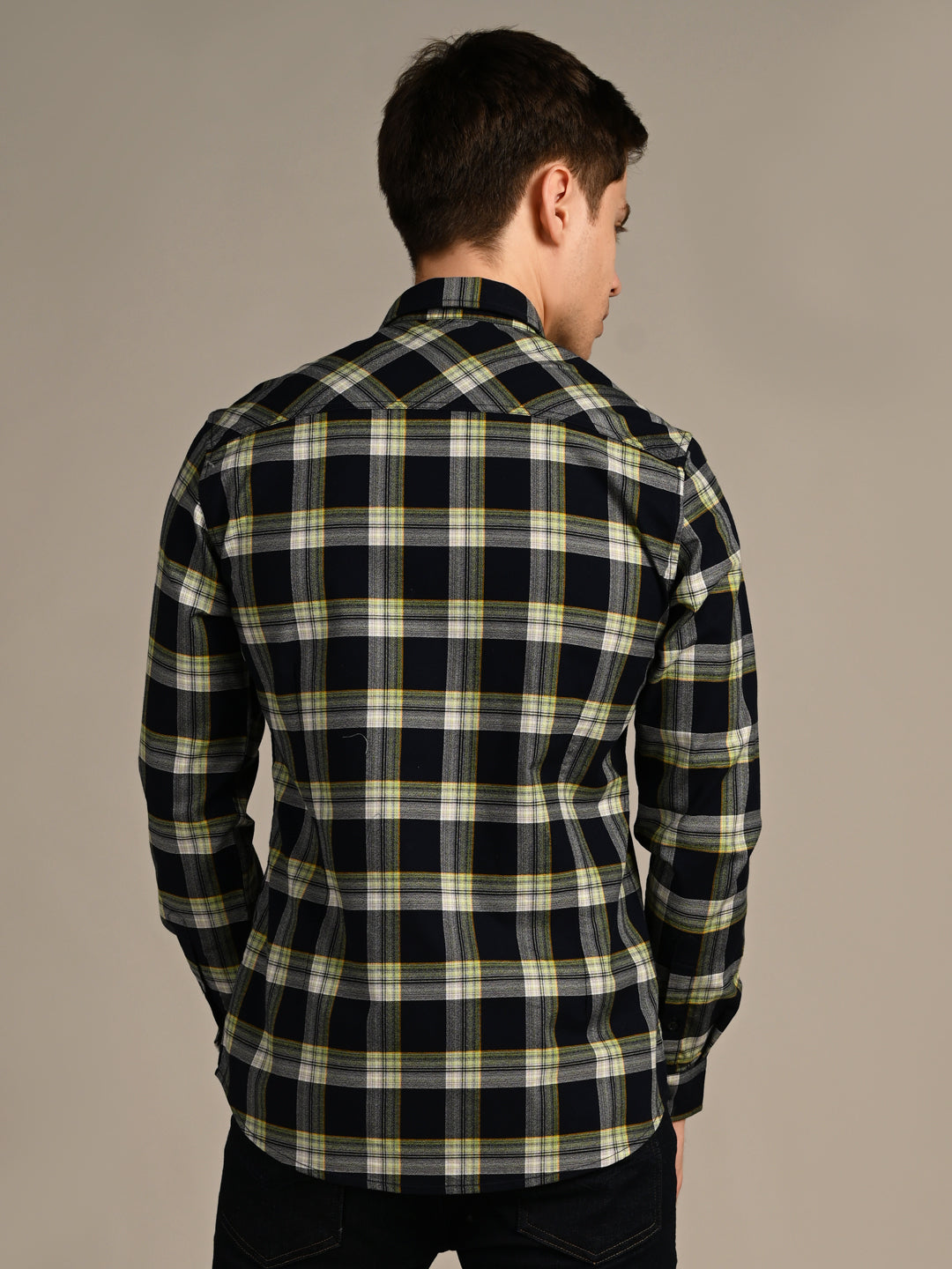 Killer Men Blue Checks Slim Fit Shirts