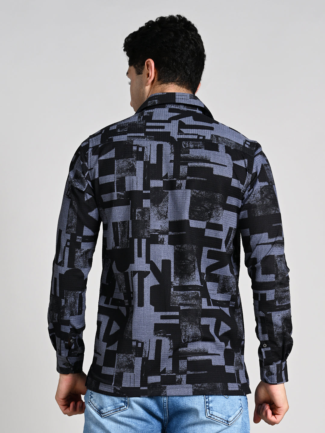 Killer Men Black Printed Straight Fit Shirts