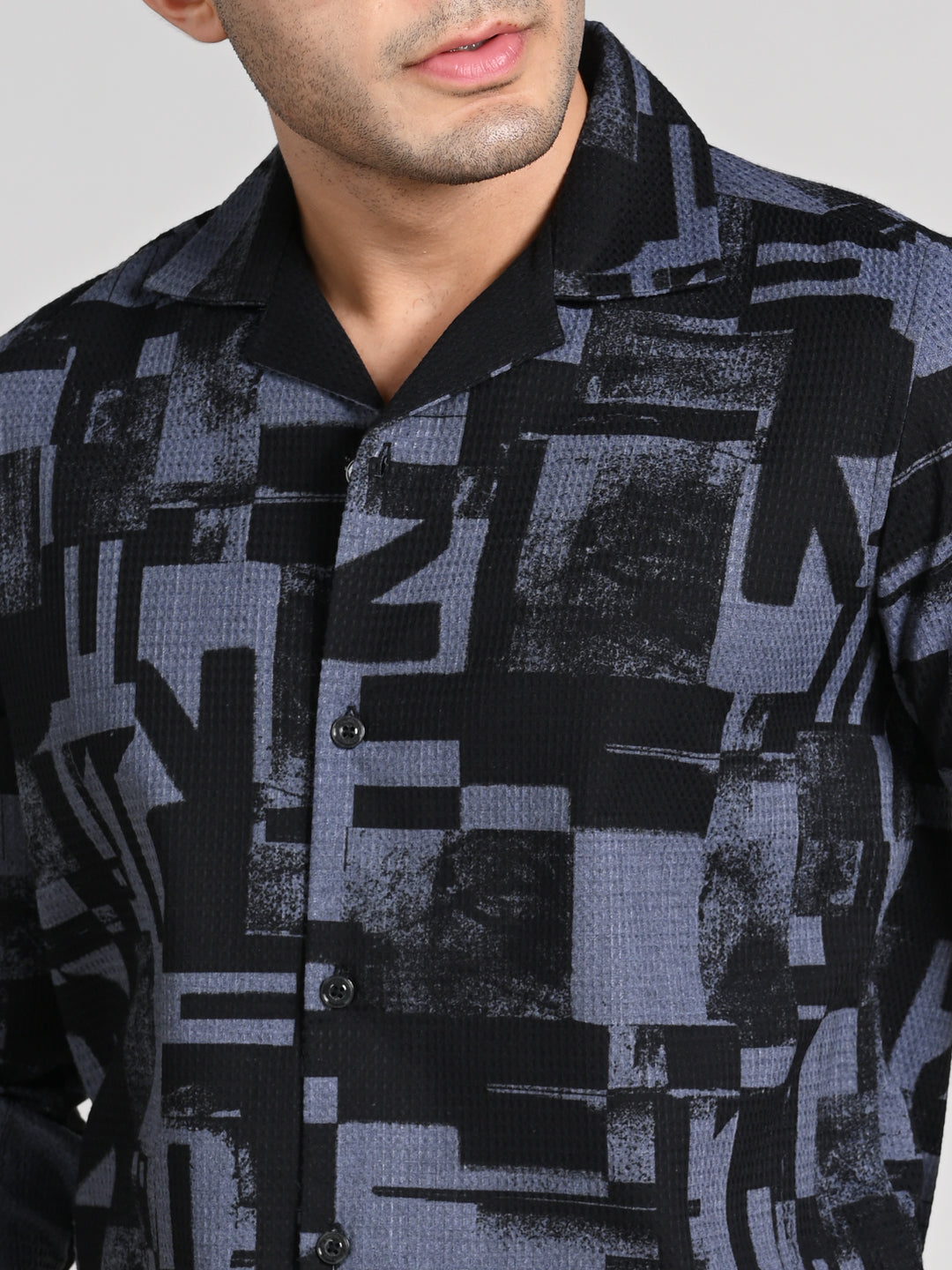 Killer Men Black Printed Straight Fit Shirts