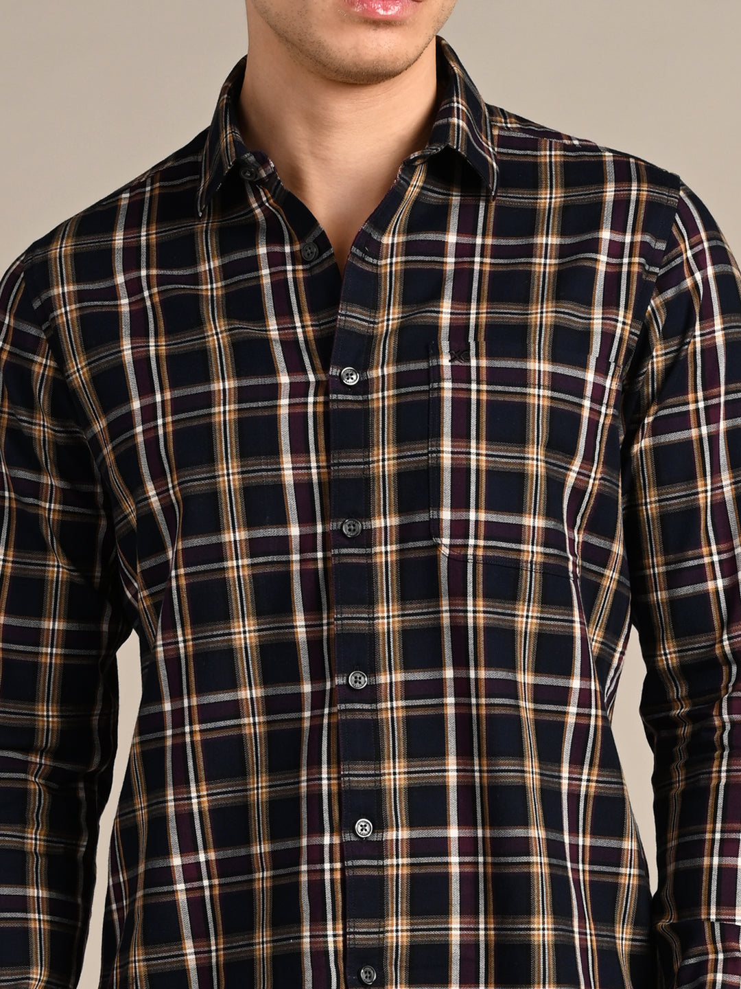 Killer Men Blue Checks Slim Fit Shirts