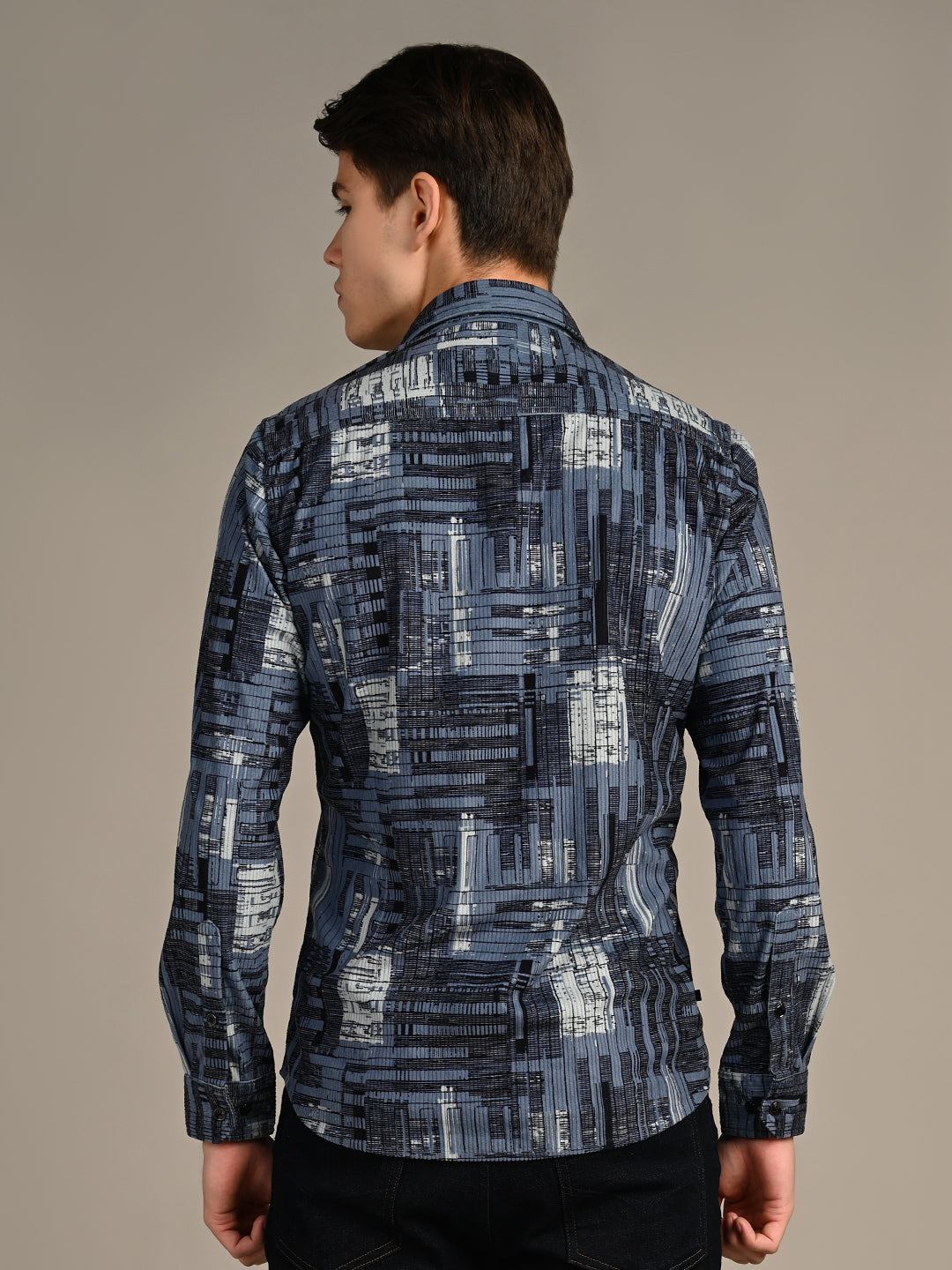 Killer Men Blue Printed Straight Fit Shirts