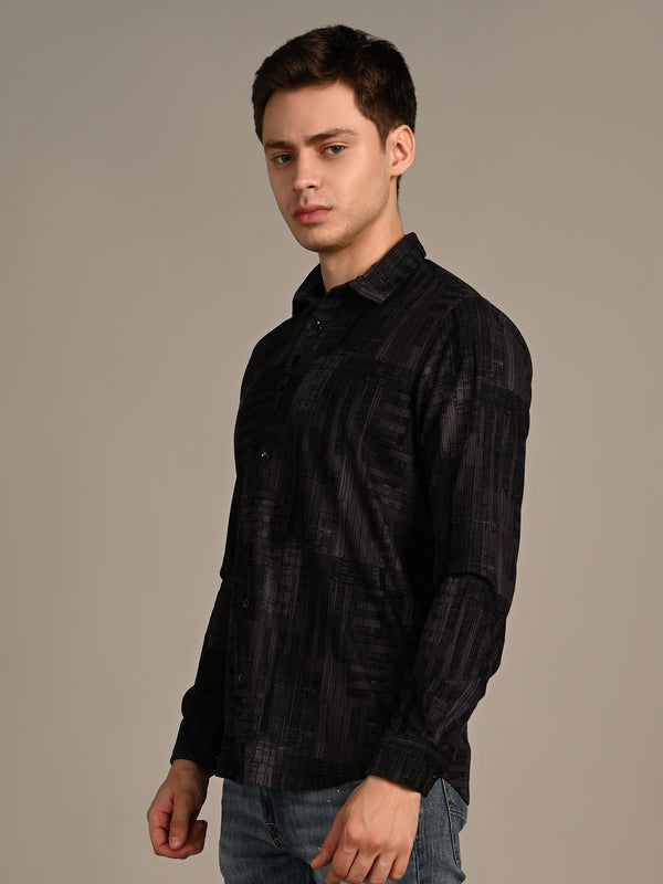 Killer Men Grey Printed Straight Fit Shirts