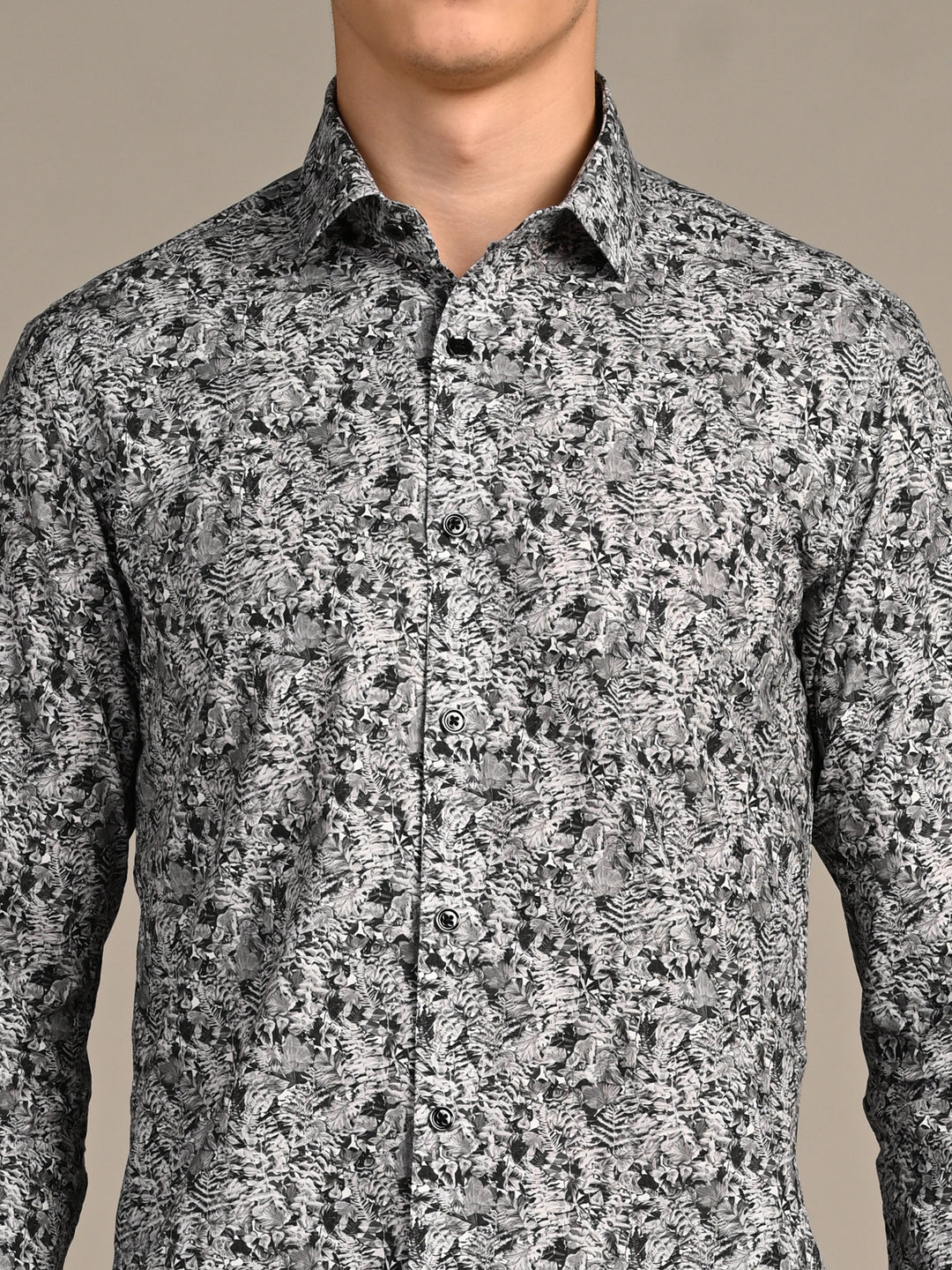 Killer Men Grey Printed Slim Fit Shirts