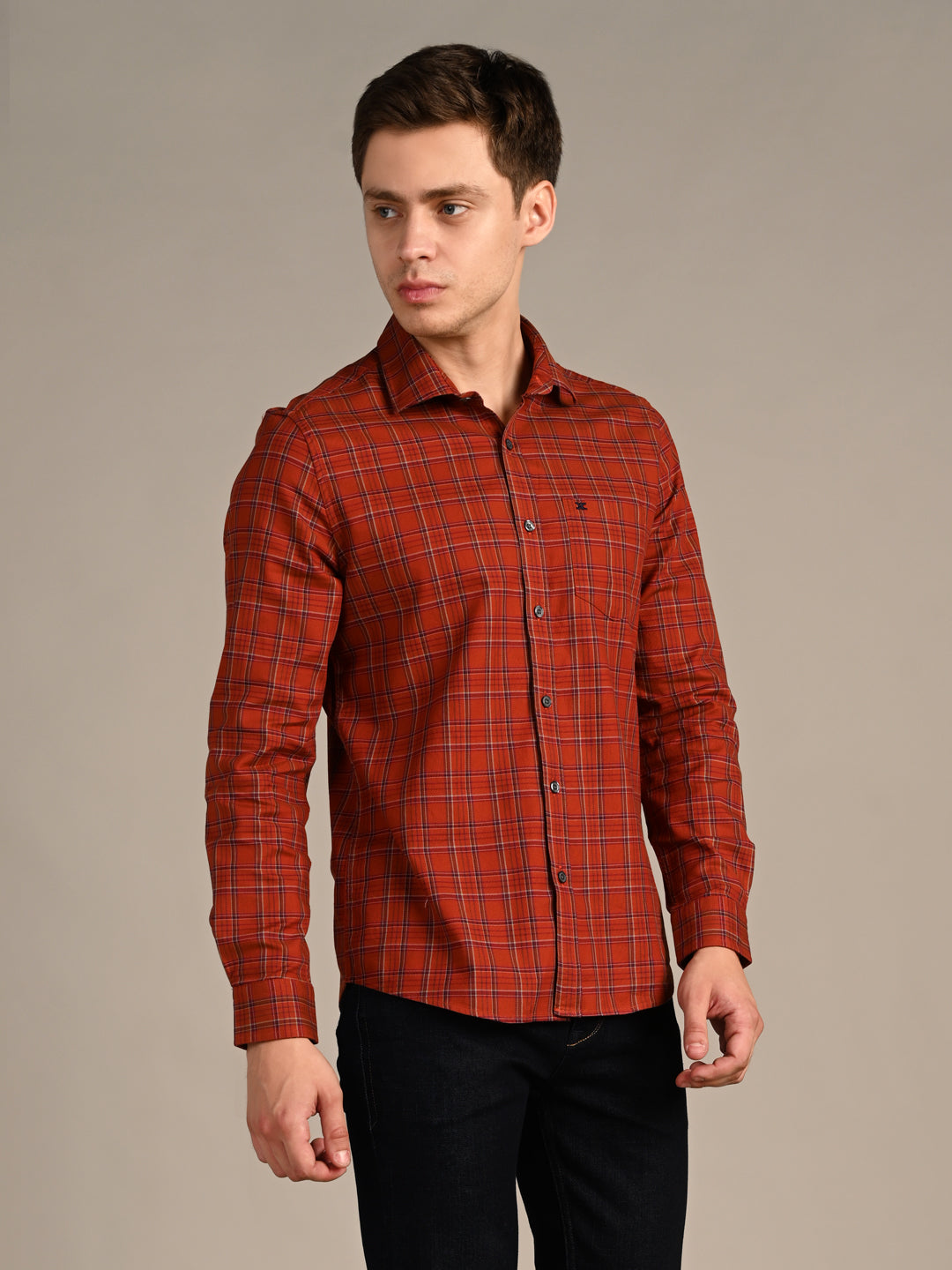 Killer Men Brick Checks Slim Fit Shirts
