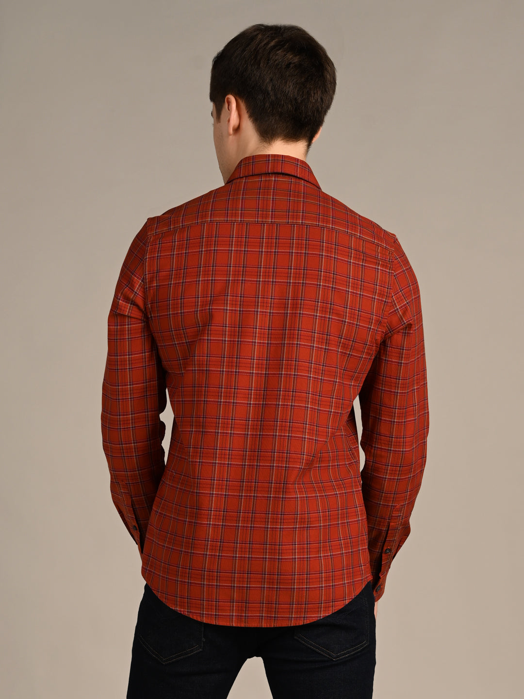 Killer Men Brick Checks Slim Fit Shirts