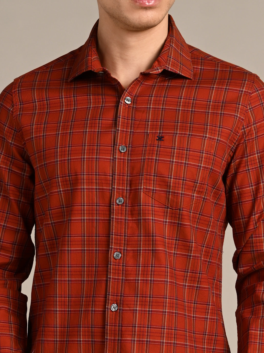 Killer Men Brick Checks Slim Fit Shirts