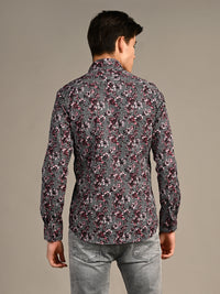 Killer Men Onion Pink Printed Slim Fit Shirts