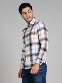 Killer Men Khaki Checks Slim Fit Shirts