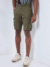 Killer Men Olive Solid Shorts