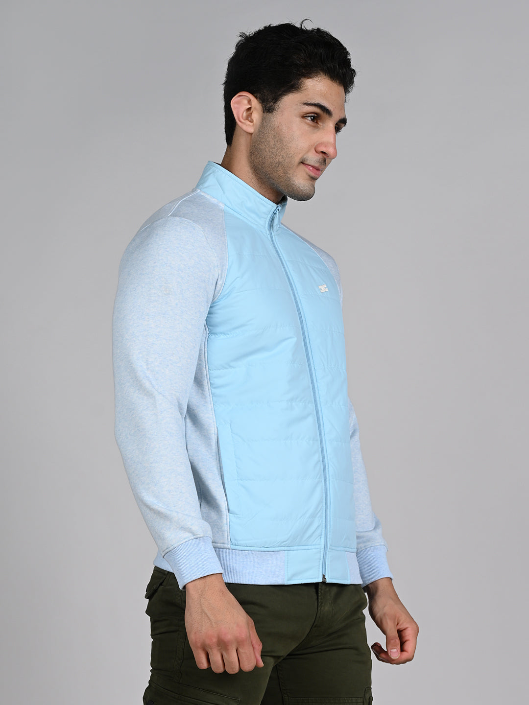 Killer Men High Neck Light Blue Sweat Shirts