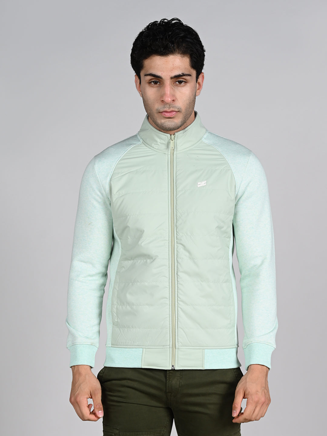 Killer Men High Neck Light Green Sweat Shirts