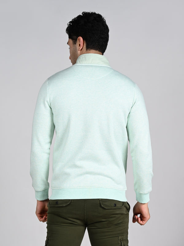 Killer Men High Neck Light Green Sweat Shirts