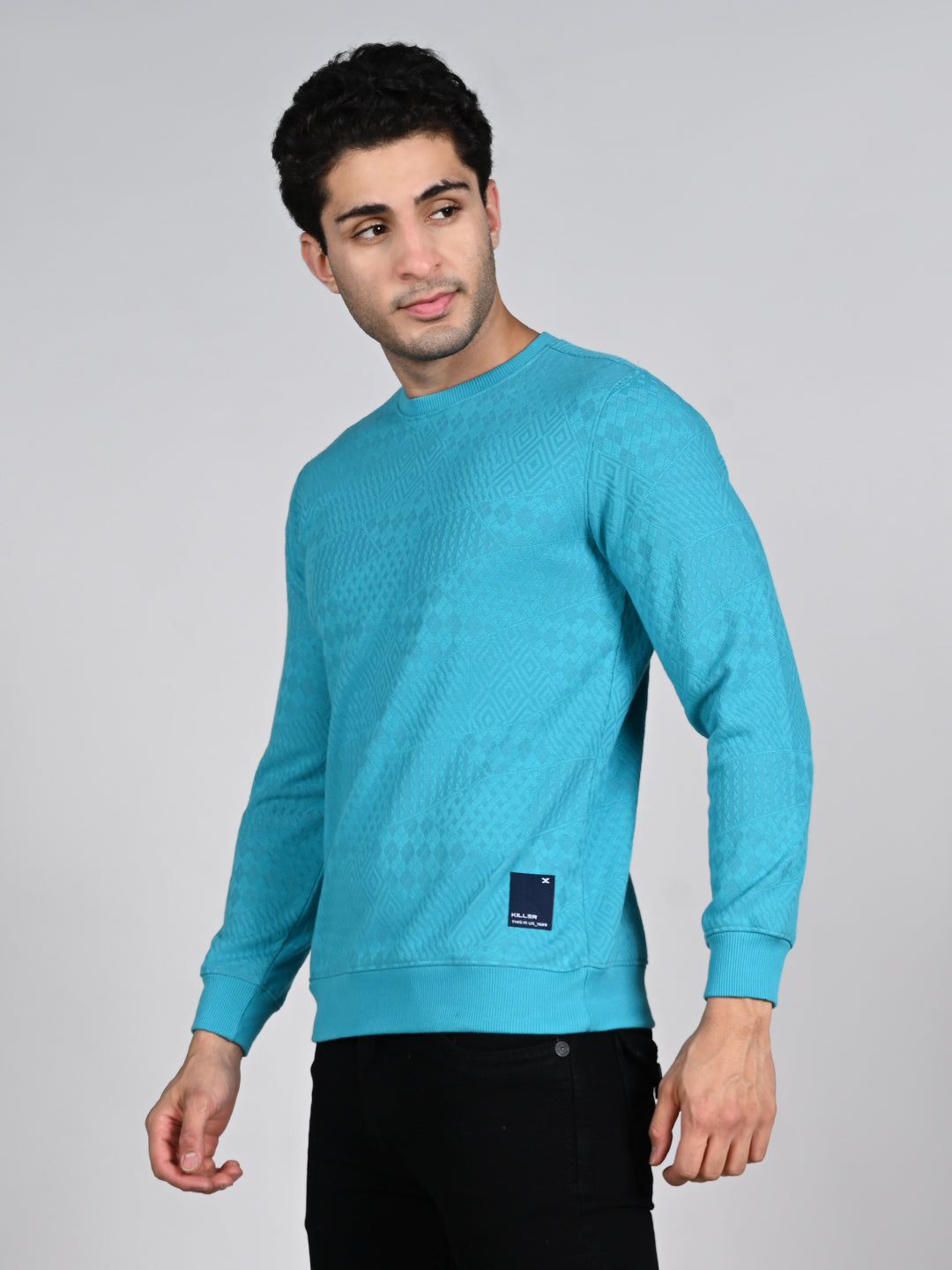 Killer Men Turquoise Blue Sweat Shirts