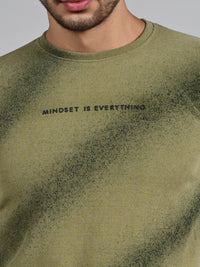 Killer Men Olive Printed Sweat Shirts