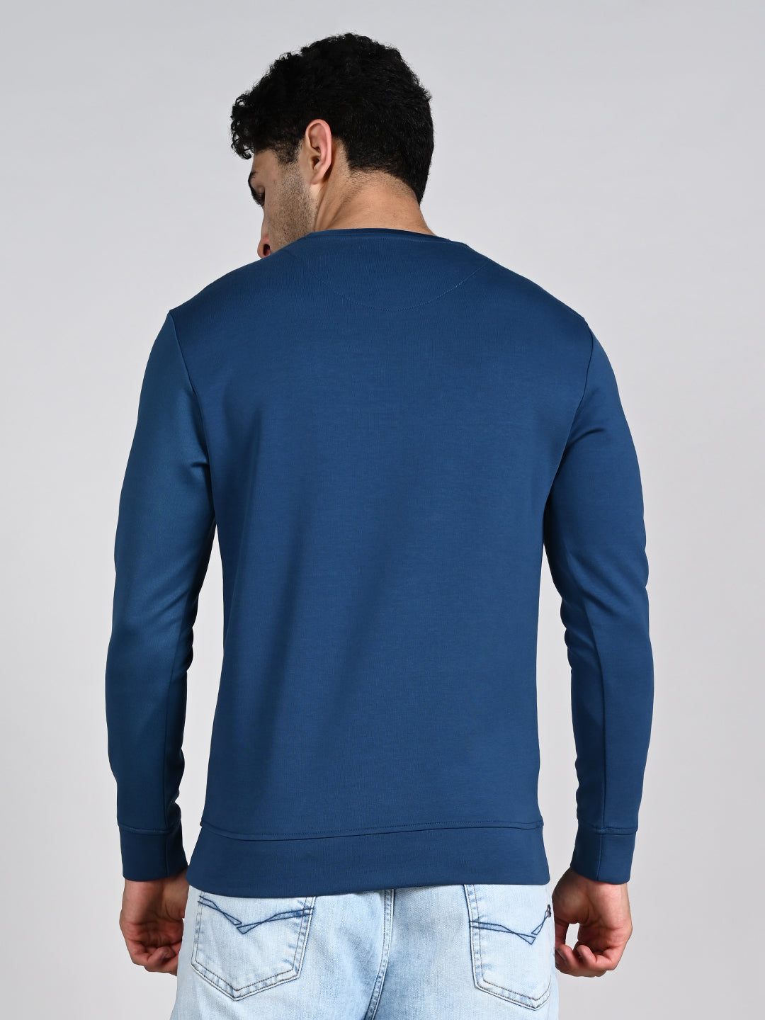 Killer Men Blue Printed Sweat Shirts
