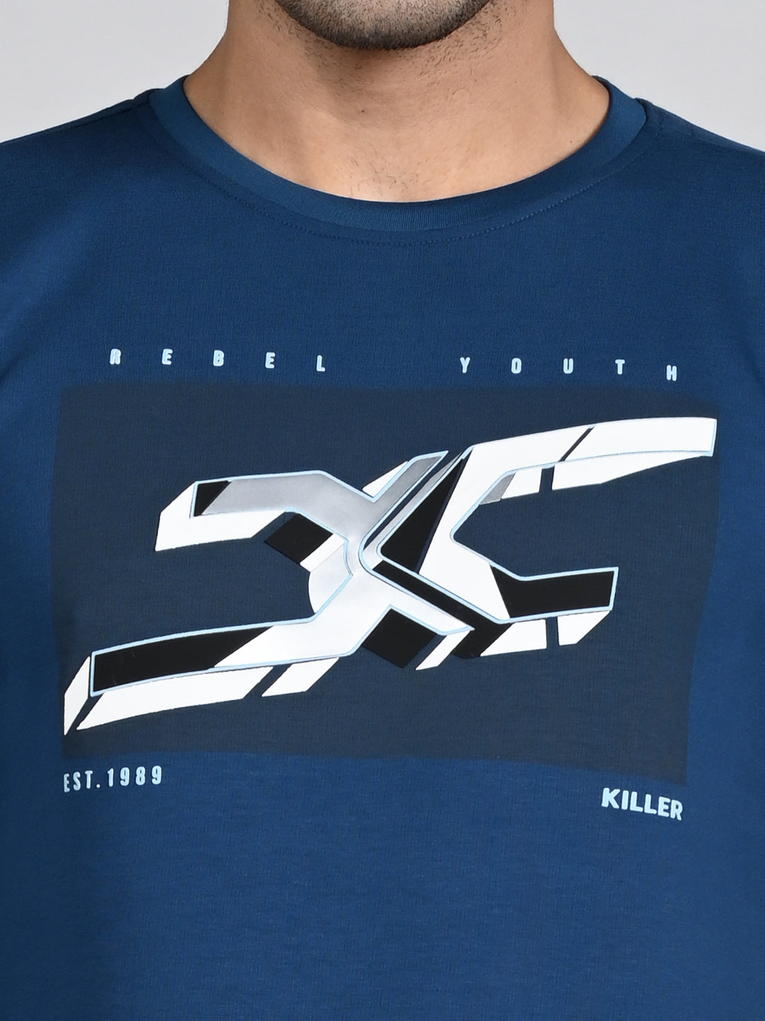 Killer Men Blue Printed Sweat Shirts