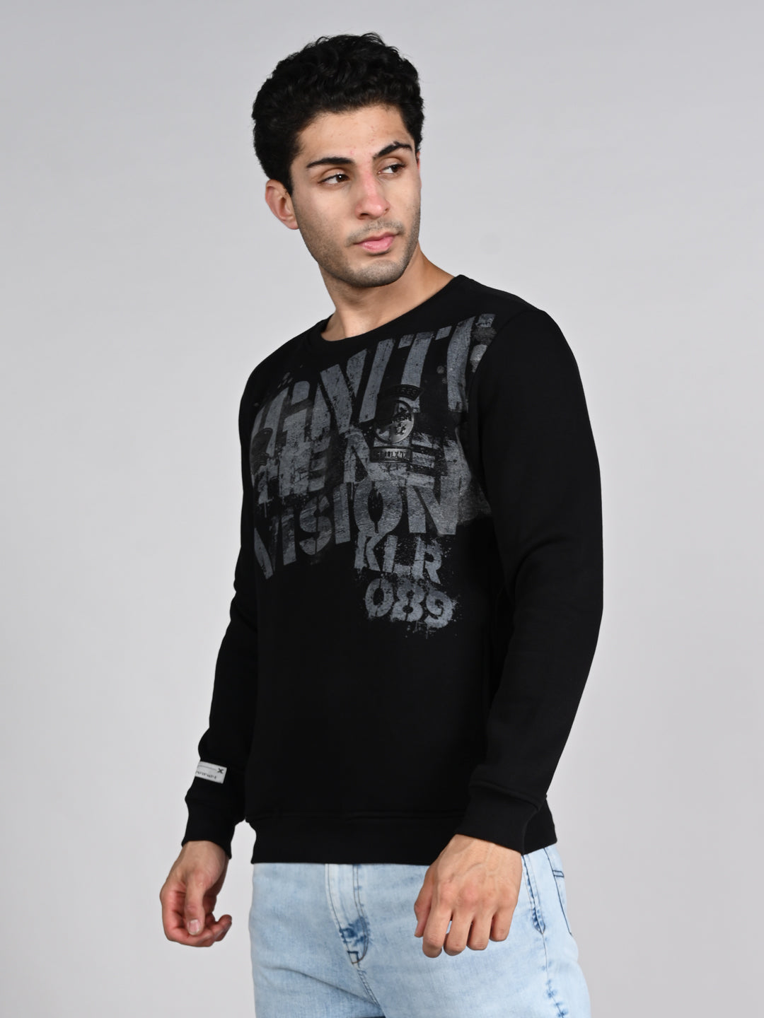 Killer Men Balck Printed Sweat Shirts