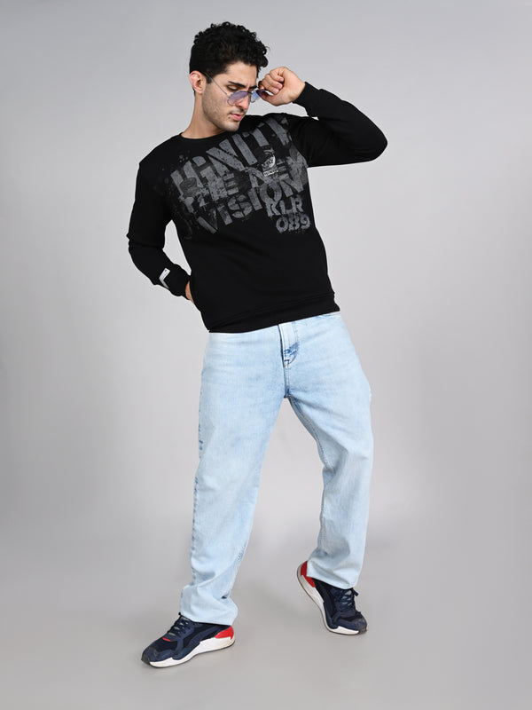Killer Men Balck Printed Sweat Shirts