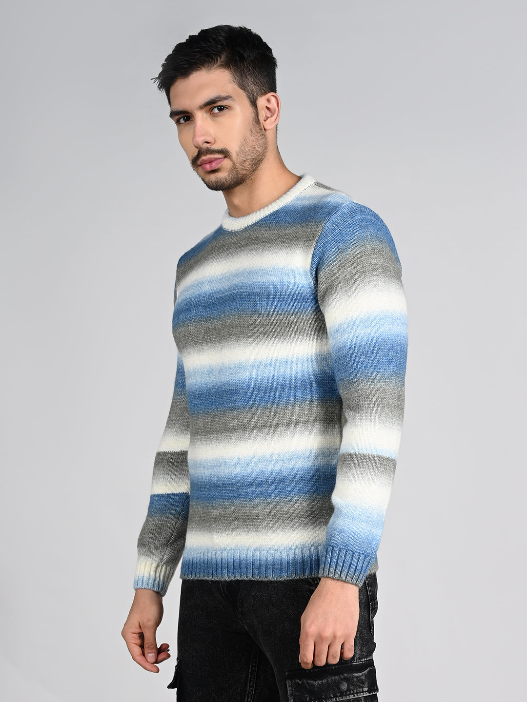 Killer Men Round Neck Khaki Sweaters