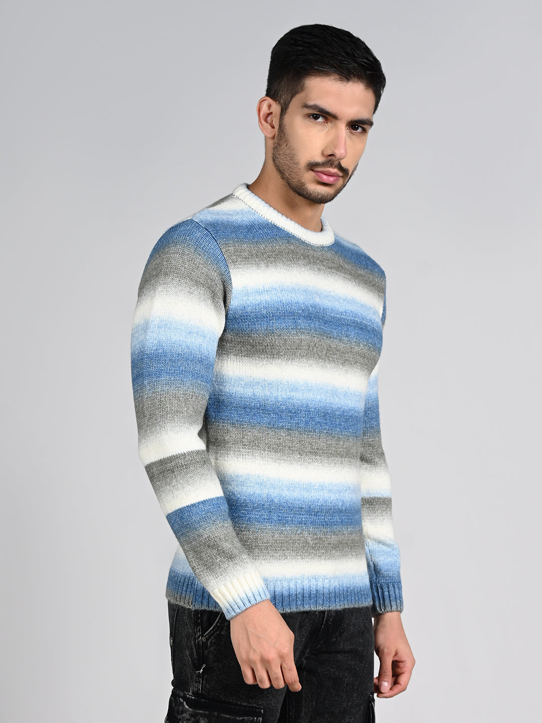 Killer Men Round Neck Khaki Sweaters
