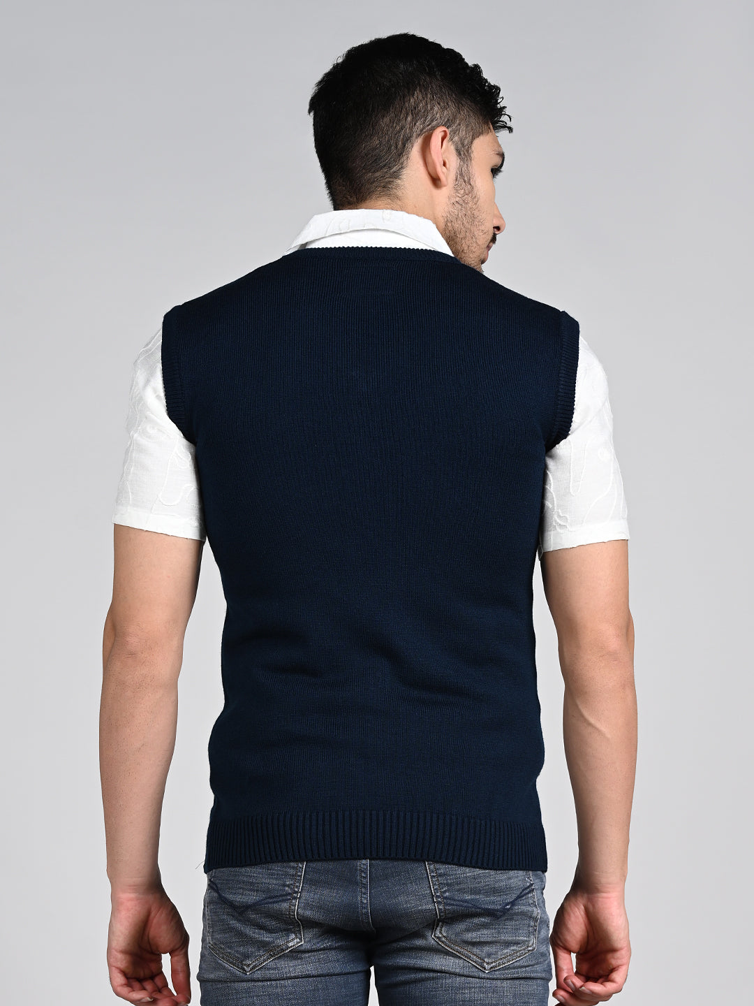 Killer Men V Neck Sleeveless Navy Sweaters