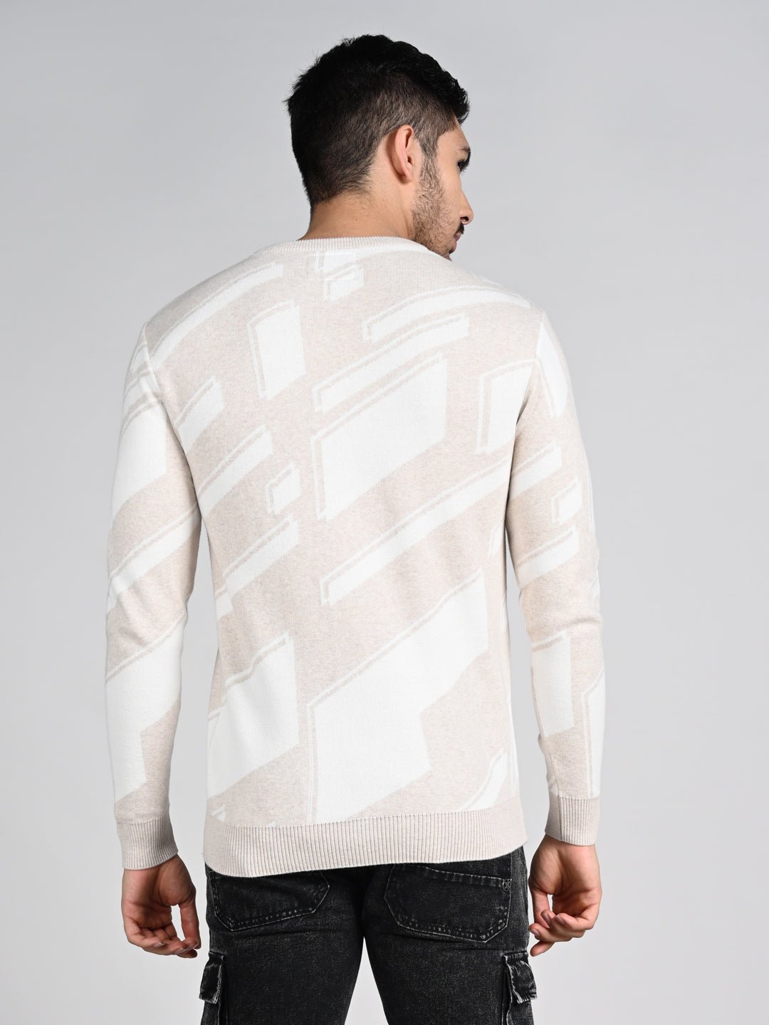 Killer Men Round Neck Khaki Sweaters
