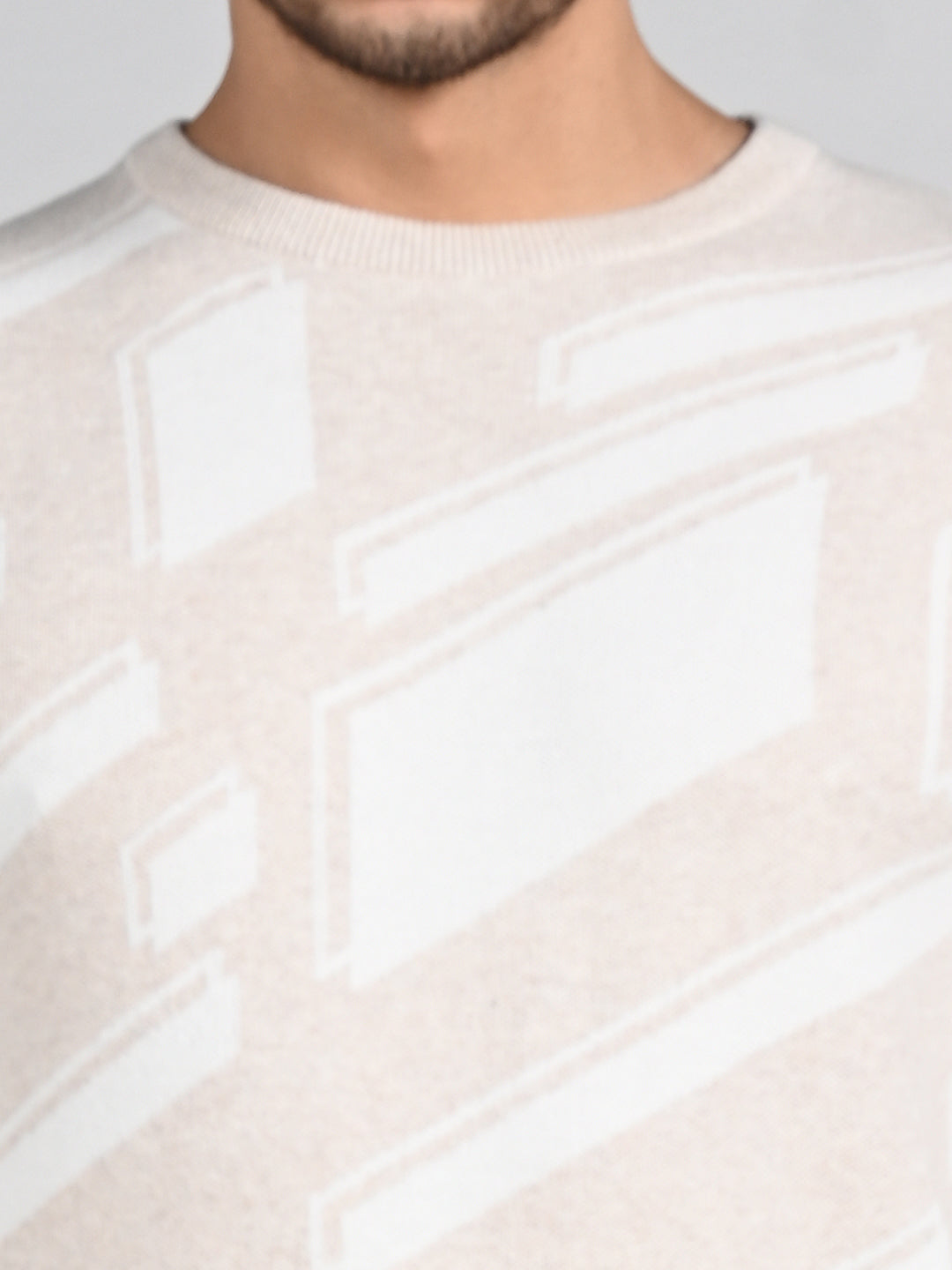 Killer Men Round Neck Khaki Sweaters
