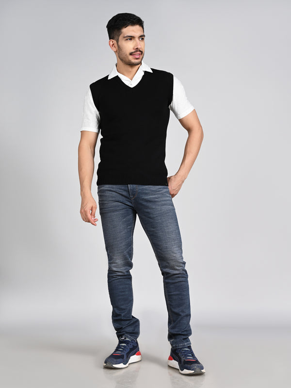 Killer Men V Neck Sleeveless Black Sweaters