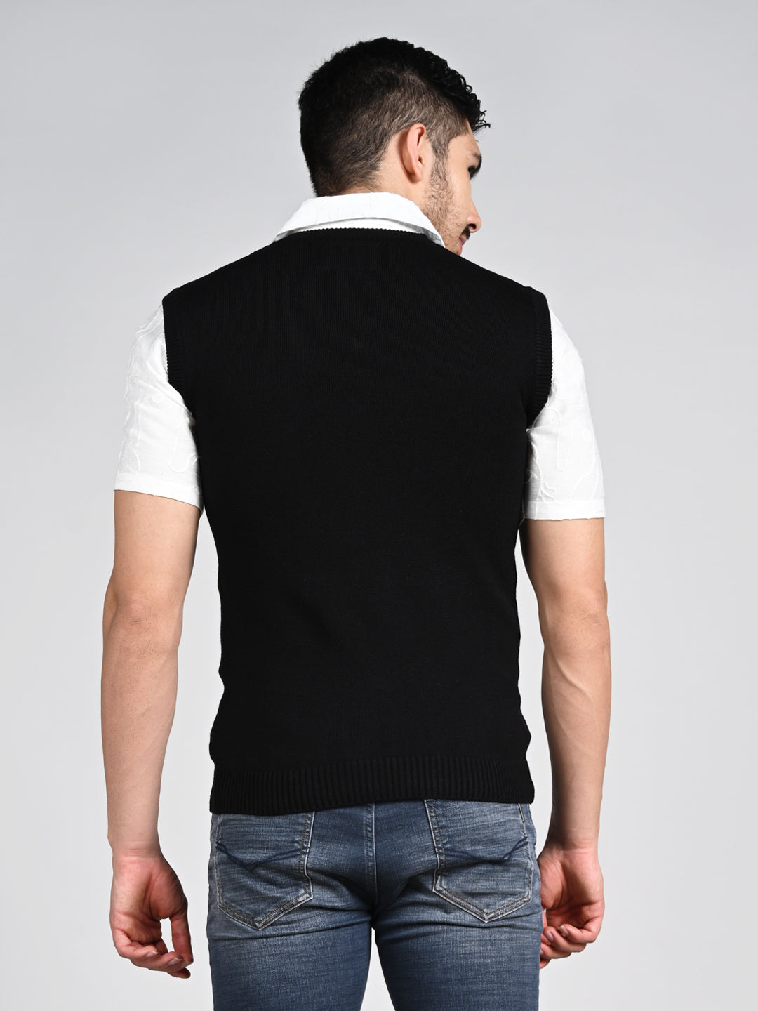 Killer Men V Neck Sleeveless Black Sweaters