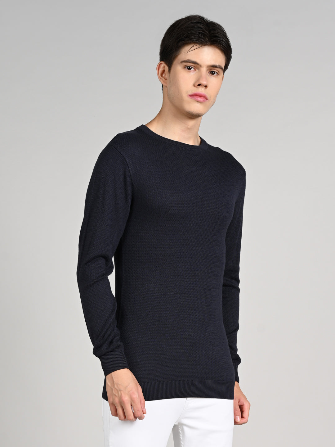 Killer Men Round Neck Blue Sweaters
