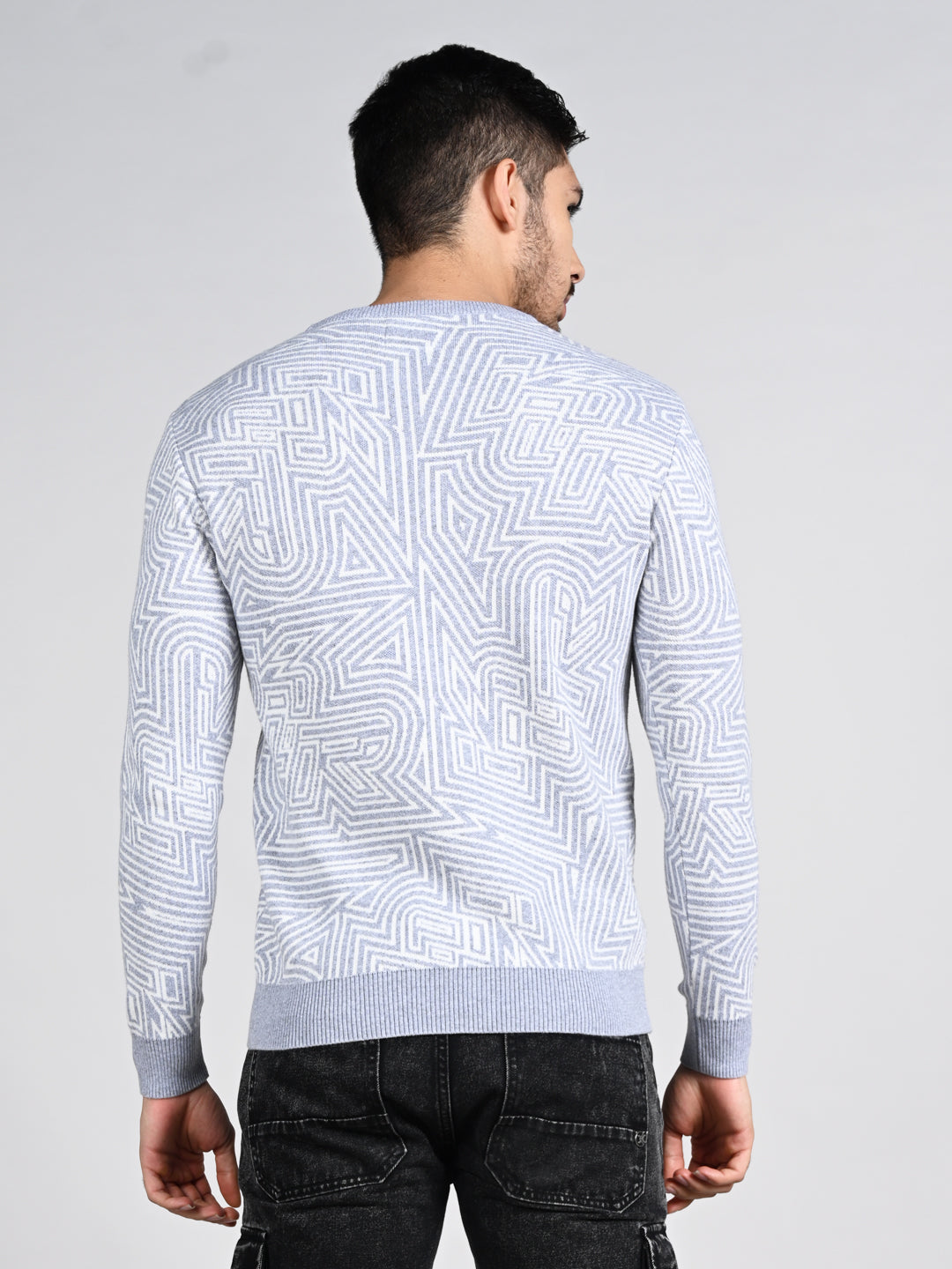 Killer Men Round Neck Grey Sweaters