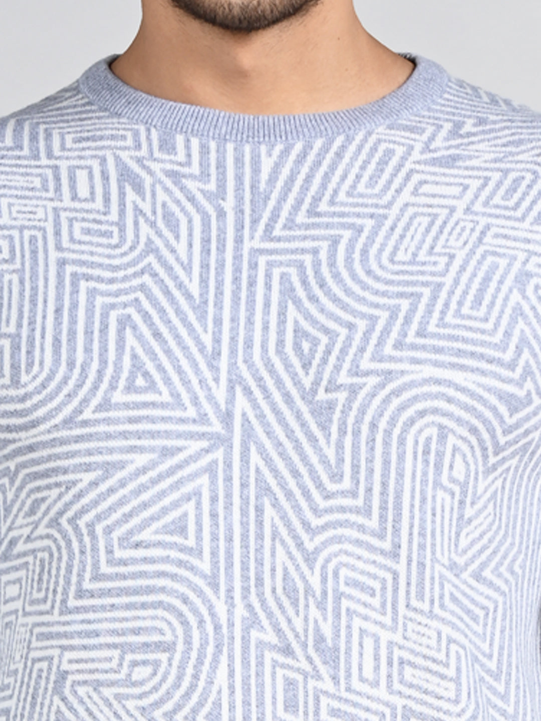 Killer Men Round Neck Grey Sweaters