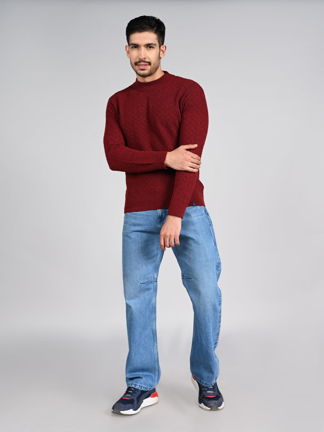 Killer Men High Neck Wine Sweaters
