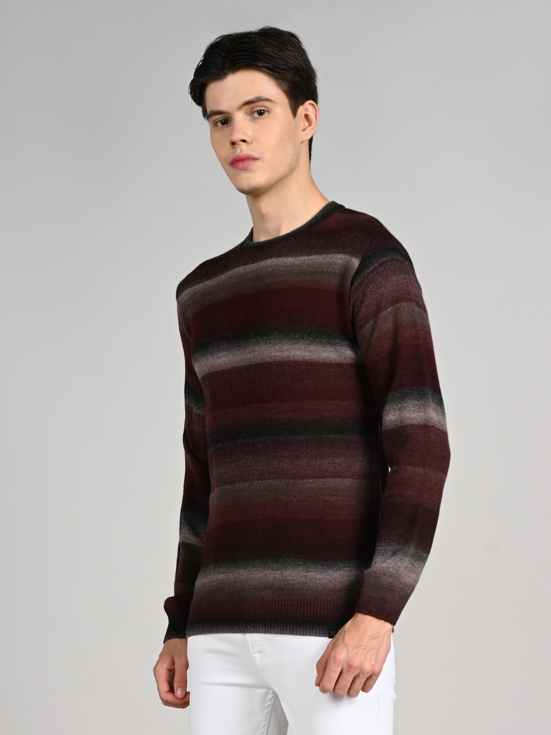 Killer Men Round Neck Wine Sweaters