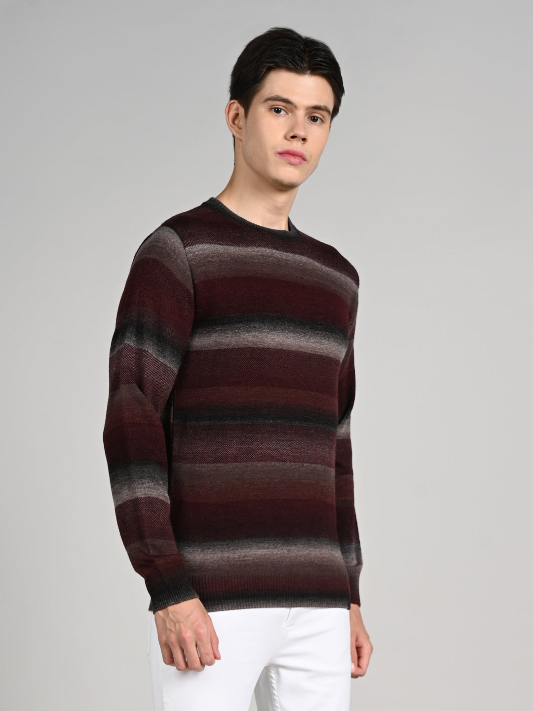 Killer Men Round Neck Wine Sweaters