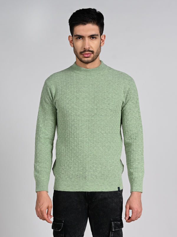 Killer Men High Neck Light Green Sweaters