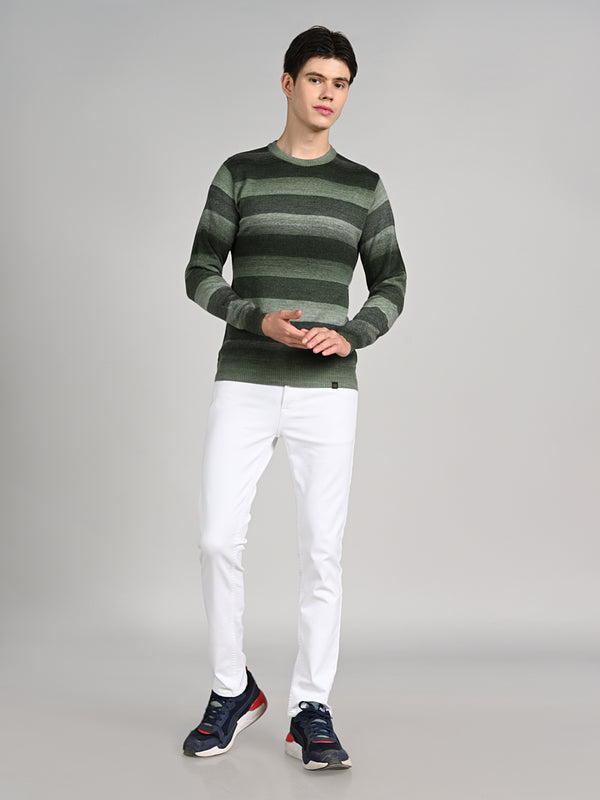 Killer Men Round Neck Green Sweaters